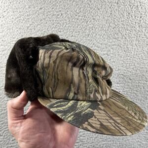 VTG Mossy Oak Bottomland Camo Hat Gore-Tex Thinsulate Ear Flaps USA Made Medium